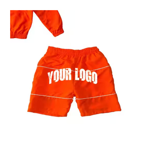 Conjunto de pantalones cortos con cremallera estampado cintura elástica chándal cortavientos Antiestático de algodón 100% personalizado al por mayor para otoño 2025 - Product Image 2