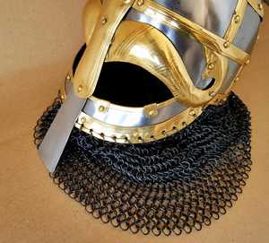Casco vikingo de cota de malla Vandal Medusa, casco de acero y latón, armadura de cota de malla forjada a mano, regalo de Guerrero Medieval - Product Image 3