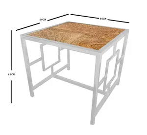 กรอบโลหะสีดำทันสมัยโต๊ะกาแฟไม้ด้านบนทนทานการออกแบบที่เหมาะสำหรับบ้านห้องนั่งเล่นหรือสำนักงานที่ทันสมัย - Product Image 3