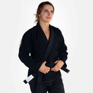 Conjunto de Uniforme de Artes Marciales Negro Personalizado, Judo, Karate, Taekwondo, Uniforme de Entrenamiento Transpirable de Secado Rápido, Algodón Elástico Resistente de 200 g/m² - Product Image 4