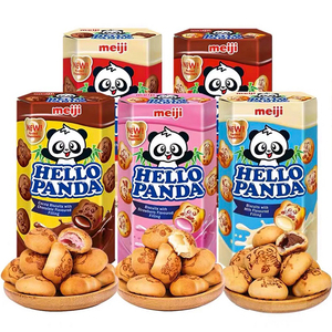 Galletas de Cacao Meiji Hello Panda, 10 Bolsas de 50g Envueltas Individualmente, Galleta de Marca Japonesa Popular con Chocolate - Product Image 5