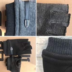 Gants mi-doigts pour hommes automne-hiver, doublés en polaire, mitaines sans doigts chaudes, style punk hip hop pour la conduite et l'équitation en plein air - Product Image 5
