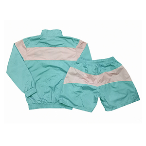 Conjunto de Chaqueta corta cortavientos de dos piezas personalizado, ropa de calle bordada con Cremallera de nailon y poliéster, chándal, conjunto corto cortavientos para hombre - Product Image 6