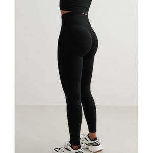 Leggings en satin taille haute sans couture pour femmes séchage rapide évacuation de l'humidité Compression Fit Gym Yoga pantalon pour les entraînements d'été Runnin - Product Image 2