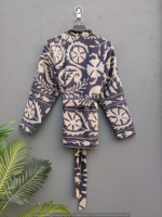 Broderie Kimono Robe Classique Élégant Noir Boho Style 100% Meilleure Qualité Suzani Brodé À La Main Plus La Taille Laine Tricoté Poche