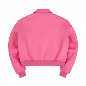 ODM แจ็คเก็ตหนังสั้นสำหรับผู้หญิงอเมริกันออกแบบโลโก้ได้ตามต้องการ - Product Image 3