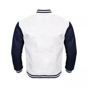 Nouvelle arrivée veste universitaire logo personnalisé manches en cuir broderie noir Couple collège baseball hommes veste Letterman OEM - Product Image 2