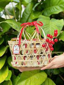 Las cestas de almacenamiento de mimbre tejidas de bambú contienen fruta con asa para regalo de Blue Lotus Viet Nam - Product Image 2
