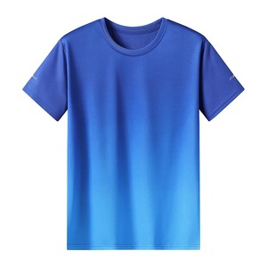 Summer Running Fitness Basketball Tennis <b>Badminton</b> Men's T-shirt Thin Pine Short-sleeved Men's Fashion Gradient Color Series Pri - Product Image 6