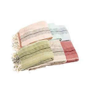 Algodón turco 100% toalla Peshtemal 350 GSM tejido plano estilo Jacquard secado rápido suave absorbente para Hammam Spa playa - Product Image 4