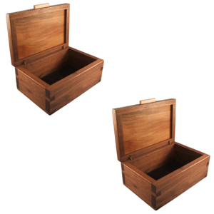 Elegante organizador de memoria de joyería de madera maciza hecho a mano rústico duradero almacenamiento decorativo recuerdo caja de regalo caja de madera - Product Image 1