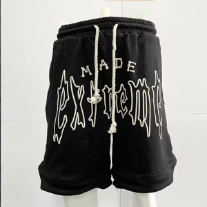 Short imprimé personnalisé à séchage rapide Short Streetwear de haute qualité imprimé sur toute la surface pour hommes Short imprimé bouffant 3D en coton éponge français - Product Image 2