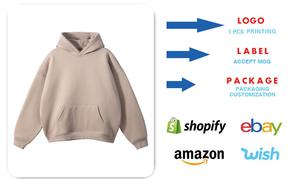 Sweat à capuche lourd de haute qualité 380Gsm sweat à capuche surdimensionné bouffée impression Logo sweats à capuche personnalisés pour hommes - Product Image 4