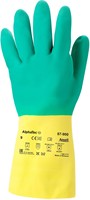 Gants résistants aux produits chimiques Ansell 87-900 à doigts texturés en diamant (latex) en provenance d'Inde pour une protection étendue