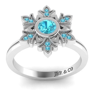 Best Offer Round <b>Blue</b> Topaz 925 Silver Rocklove Engagement <b>Ring</b> For Women Luxury Fine Jewelry At Wholesale Price - Product Image 3