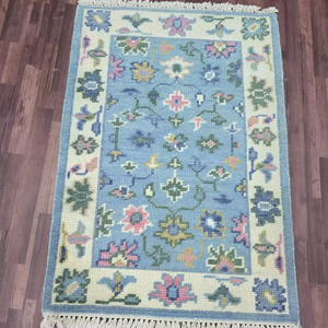 Alfombra de lana Oushak de diseño moderno más vendida hecha a mano 5x8 12x14 tamaños personalizables para uso de Picnic de oración en el hogar con abstracto - Product Image 1