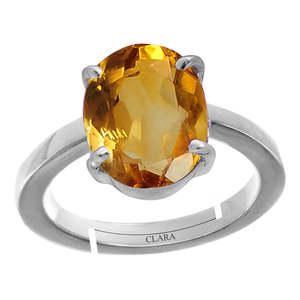 Buy Certified Natural <b>Citrine</b> Sunela Gemstone <b>Rings</b> with Oval Cut Diamond for Everyday Wear - Product Image 1