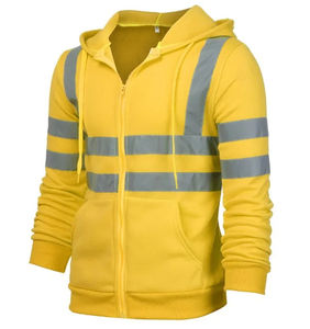 Veste de sécurité pour vêtements de travail de construction d'hiver en toile colorée de haute qualité avec col rond et décoration de poche pour hommes - Product Image 6