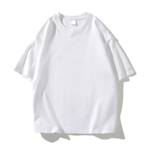 เสื้อยืดผ้าฝ้าย100% สำหรับผู้ชายเสื้อยืดน้ำหนักถักลายพื้นออกแบบโลโก้ได้ตามต้องการ - Product Image 6