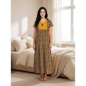 Camisón 100% Algodón, Súper Suave y Cómodo, Tela Popelina, con 1 Bolsillo Lateral, Cierre con Botones y Borlas, para Uso Doméstico - Product Image 1