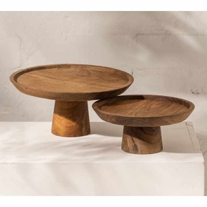 Vajilla de madera maciza hecha a mano, soporte de madera para pasteles para postres, soporte para dulces y pasteles, uso para fiestas, bodas, restaurantes y hoteles - Product Image 3