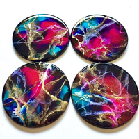 Sous-verres carrés décoratifs de luxe en résine époxy imperméable de qualité supérieure, personnalisables en taille et couleur, pour café et thé