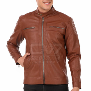 Venta al por mayor chaqueta de cuero de tamaño personalizado para uso en exteriores chaqueta de invierno de cuero genuino para hombres - Product Image 2