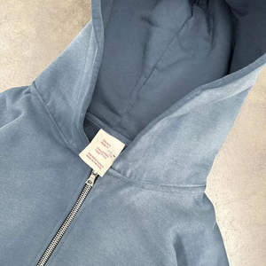 Sweat à capuche personnalisé 100% coton avec fermeture éclair, vintage, lavé, 500 g/m², délavé à l'acide, ourlet court, sweat à capuche vierge pour homme - Product Image 4