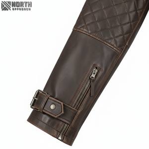 Chaqueta de cuero para hombre de piel de vaca 100% original de buena calidad y personalizada con logotipos y diseño personalizados elegantes chaqueta de cuero real - Product Image 4