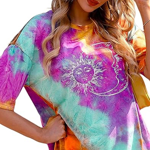 T-shirt Colortone 100% coton réactif tie-dye multicolore arc-en-ciel, écologique, respirant, séchage rapide, style hip-hop, pour femmes et hommes, taille 2X - Product Image 4