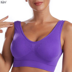 บราออกกำลังกายไร้สายสำหรับผู้หญิงบราออกกำลังกายเล่นกีฬาโยคะไร้รอยต่อสวมใส่สบายบราออกกำลังกายมีเบาะยืดได้สูง - Product Image 1