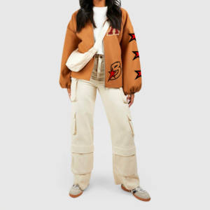 Chaqueta Bomber Vaquera para Mujer, Talla Grande, Personalizada, Transpirable, Tejida, Estampada, Ecológica, Resistente al Viento, para Otoño e Invierno, Venta al Por Mayor - Product Image 6