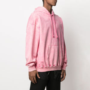 Low MOQ Heavyweight 100% Cotton Fleece Winter Embroidered Acid Wash Streetwear <b>Men</b> Pullover <b>Hoodies</b> - Product Image 4