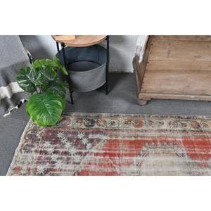 Classic Large 3.9 X 8.7ft Area Rug Vintage <b>Red</b> Beige Turkish <b>Wool</b> with Abstract Pattern for Hallway or Latex Room Decor - Product Image 5