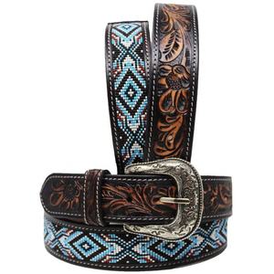 Ceinture de luxe en cuir de vache de qualité supérieure unisexe Ceintures de luxe en cuir de vache perlées sur mesure prêtes à être expédiées - Product Image 1