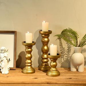 Handmade Wooden <b>Candle</b> Holders | Vintage Pillar <b>Candle</b> Stand <b>Set</b> | Rustic Home Decor - Product Image 4