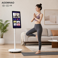Televisor Inteligente 4K de 19-32 Pulgadas con Baja Emisión de Luz Azul, Función Táctil y Seguimiento de Movimiento 360° °   Pantalla Portátil Giratoria con Carga Inalámbrica para el Hogar, Gimnasio y Sala de Estar