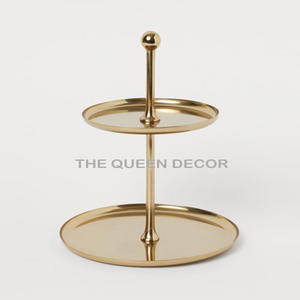 <b>Vintage</b> Aluminum Metal Round Shape <b>Cake</b> <b>Stand</b> With Engraved Details Perfect For Country Themed Events - Product Image 1