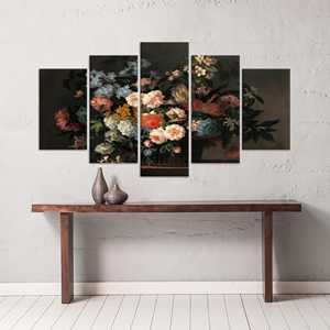 Lienzo con Impresión Floral Moderna en Vidrio: Elegante Arte Decorativo en Vidrio Templado, Juego de 5 Lienzos Variados - Product Image 1