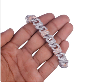Pulsera de Cadena de Moissanita, Plata de Ley 925, Pulsera de Dos Tonos con Moissanita VVS1, Pasa el Probador de Diamantes, Regalo de Joyería - Product Image 2