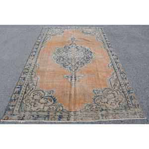 Tapis turc 5,6 x 8,8 pieds, grand tapis vintage, tapis en laine brun ombré - Product Image 5