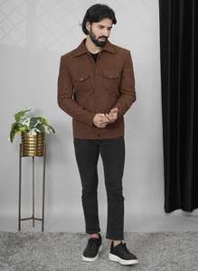 Indian Exporter Brown <b>Velvet</b> <b>Blazer</b> Elegant Professional Jacket For Weddings And Office Available At Discounted Price - Product Image 3