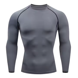 Rashguard MMA rushguard พร้อมโลโก้พิมพ์ซับลิเมชันแขนยาวเรียบ - Product Image 4