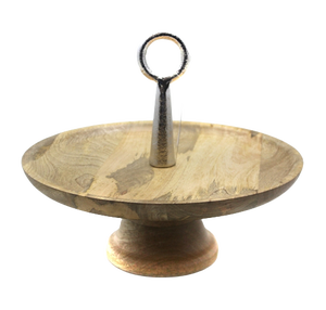 Soporte de pastel de aluminio y vidrio con acabado de níquel de lujo moderno Decoración del hogar hecha a mano con diseño elegante - Product Image 3