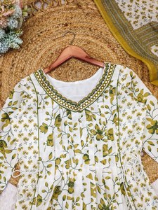 ขนาดปกติ & สีสมบูรณ์แบบ100% ผ้าฝ้ายแท้กระจกทำงานสไตล์ anarkali ชุด kurti ทันสมัย - Product Image 4