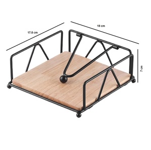 Hot Selling Wooden and Iron Napkin <b>Holder</b> for Table and <b>Kitchen</b> Dining <b>Tissue</b> <b>Holder</b> - Product Image 2