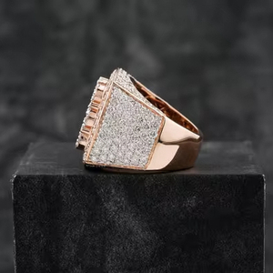 Anillo de Hip Hop de Plata de Ley 925 personalizado de lujo con diamante de corte brillante de moissanita de claridad VVS para fiestas de bodas - Product Image 3