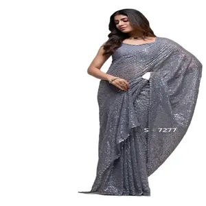 Mais recente Design Mulheres Saree Para Festa De Casamento De Fornecedor Indiano E Exportador sul indiano sarees compras online