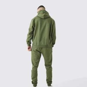 Survêtement de sport pour homme en coton 100% respirant de 300 g, 2 pièces, jogging athlétique, sweat-shirt à capuche, haute qualité, hiver - Product Image 2