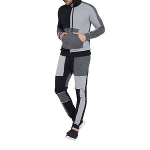 Survêtement de gym pour hommes avec logo personnalisé le plus vendu ensemble de 2 pièces avec fermeture éclair et survêtement en polyester à rayures - Product Image 3